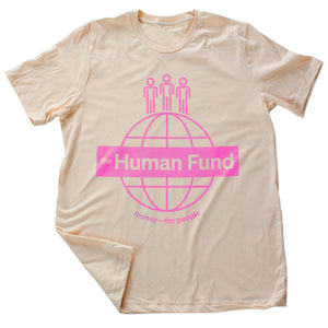 The Human Fund Seinfeld tv show parody — a mock charity. George Costanza made up a charity for fake donations as a Christmas gift. This premium unisex t-shirt was created by a graphic designer to represent this fake charity. Visit TheLemonMachine.com